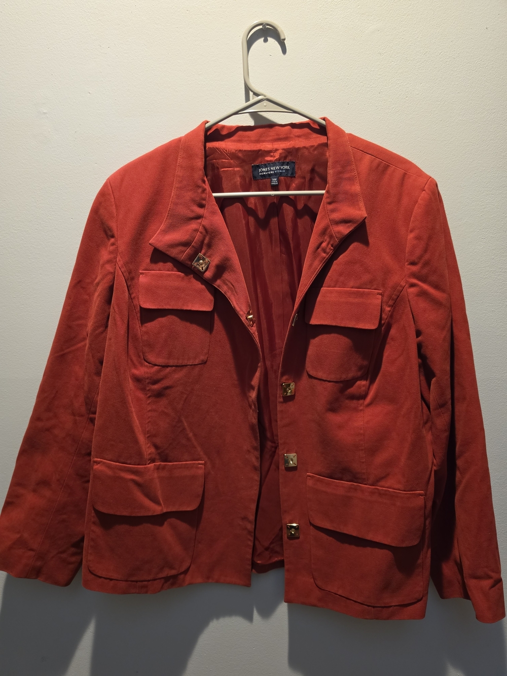 Jones New York Red Utility Blazer Jacket